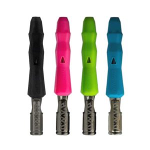 DynaVap B shown in all four colors; black, pink, green, and blue