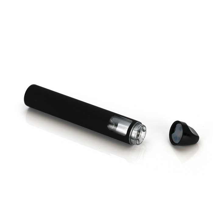 Wickless postless disposable vape pen 1ml full gram laying down view Wickless postless disposable vape pen 1ml full gram laying down view