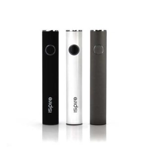 Three Ispire THK 350 batteries. One black, one white, and one gray.