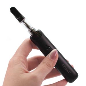 CCell Go Stik Oil Cartridge Vape Battery Onyx Black in hand view